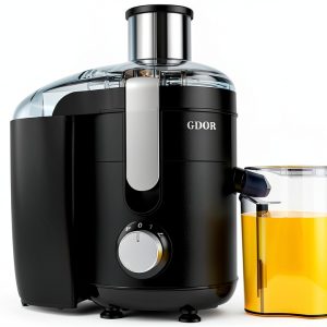 Juicer with Titanium Enhanced Cut Disc, GDOR Dual Speeds Centrifugal Extractor Machines with 2.5" Feed Chute, for Fruits and Veggies, Anti-Drip, Includes Cleaning Brush, BPA-Free, Black-0