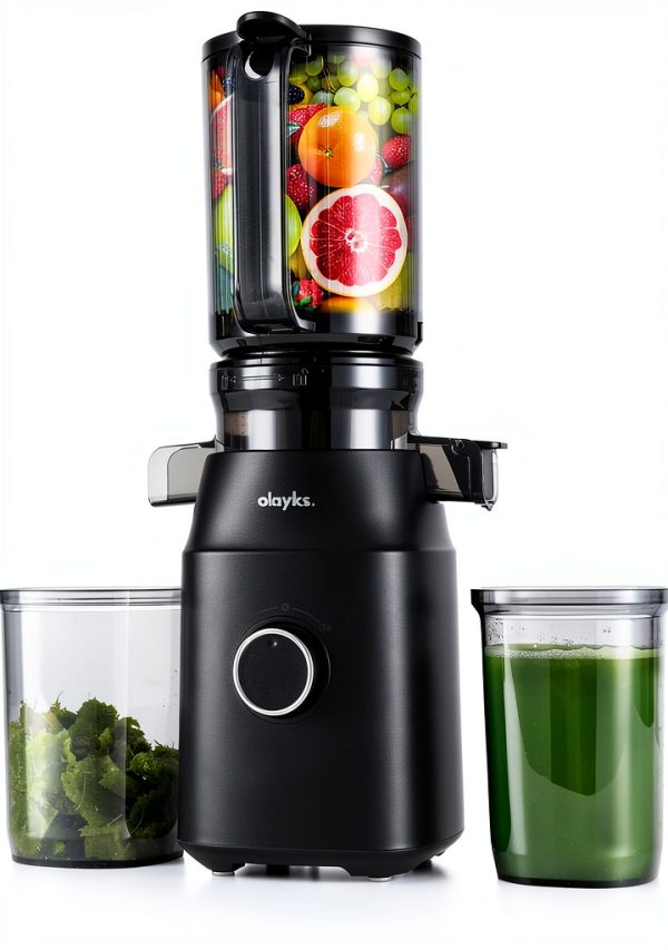 Juicer Machines Olayks Cold Press Juicer 4.3" Feed Chute Black-6