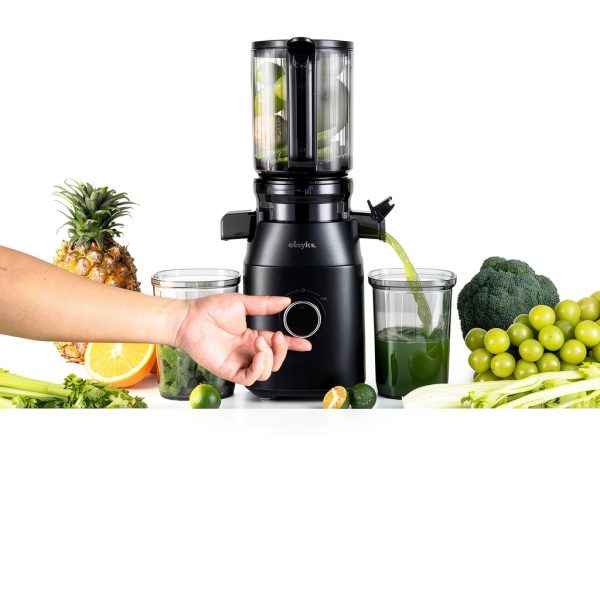Juicer Machines Olayks Cold Press Juicer 4.3" Feed Chute Black-4