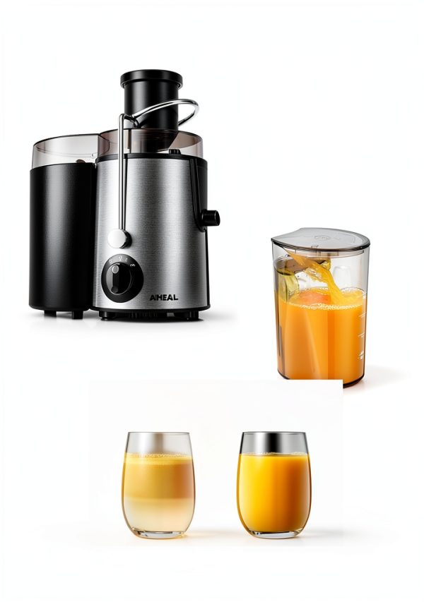 Juicer Machines, Aiheal Juicer Extractor Max Power 800W, 3" Wide Mouth Centrifugal Juicer with 3 Speed Control for Whole Fruit and Vegetables, BPA Free, Easy to Clean, 400W Motor-3