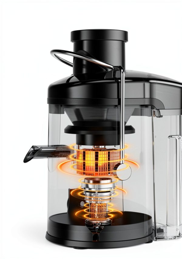 Juicer, 600W Juicer Machine with 3 Inch Wide Chute for Whole Fruits, High Yield Juice Extractor with 3 Speeds, Easy to Clean with Cleaning Brush, Compact Centrifugal Juicer Anti-drip, silver-3