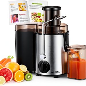 Juicer Machines, Aiheal Juicer Extractor Max Power 800W, 3" Wide Mouth Centrifugal Juicer with 3 Speed Control for Whole Fruit and Vegetables, BPA Free, Easy to Clean, 400W Motor-0