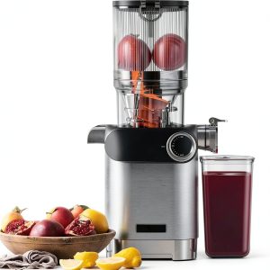 Anybear Cold Press Juicer 200W Masticating with 4.3" Feed Chute Silver-0