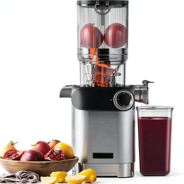 Anybear Cold Press Juicer 200W Masticating with 4.3" Feed Chute Silver-0